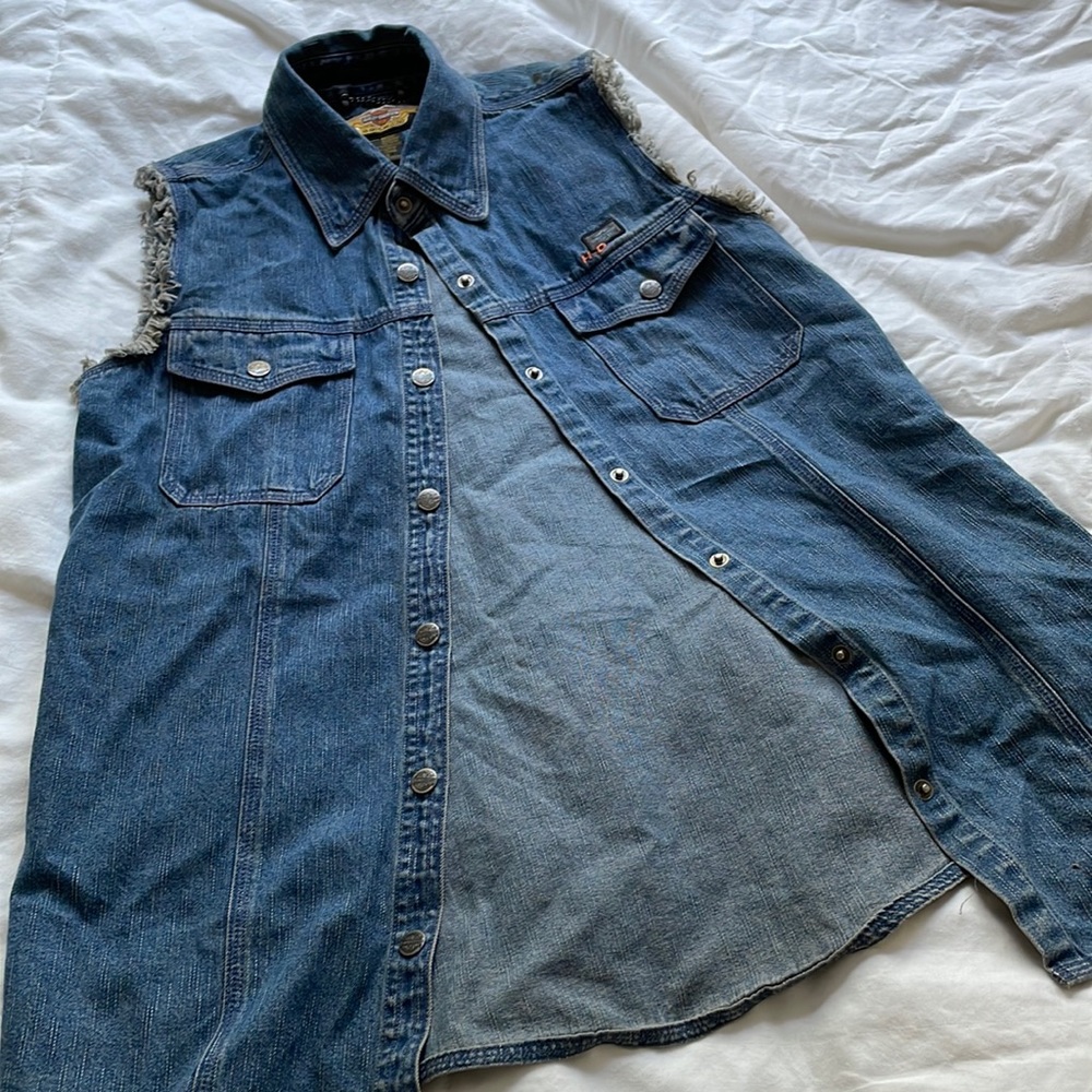 Harley Davidson Biker Denim Vest